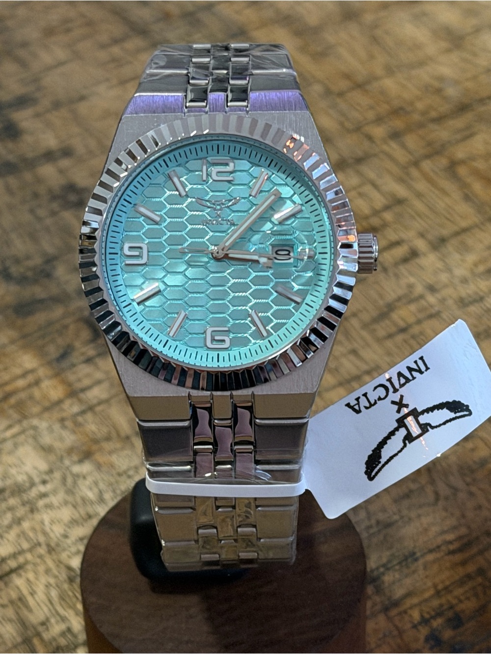 NEW Invicta Specialty Turquoise Honeycomb Dial Stainless Steel Men’s Watch NIB